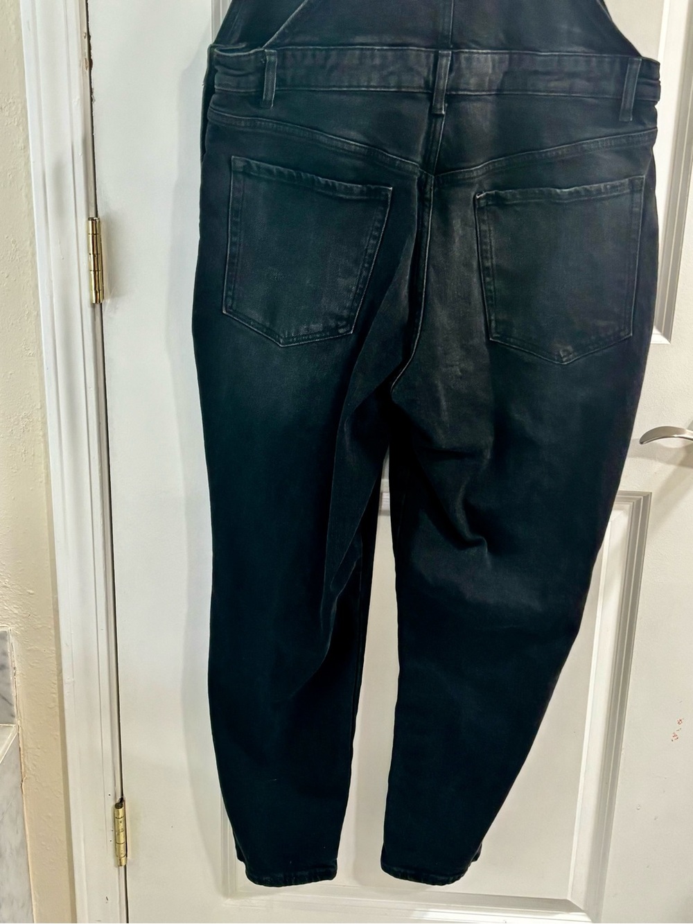 Old Navy Black Women's Denim Overalls with Front Pocket - Picture 12 of 12